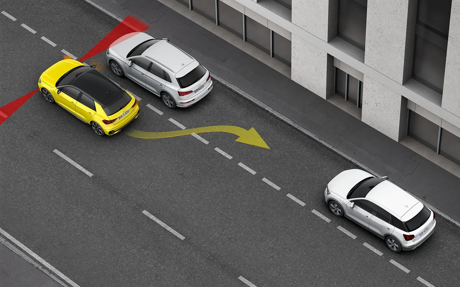 Illustration of Audi auto parking.