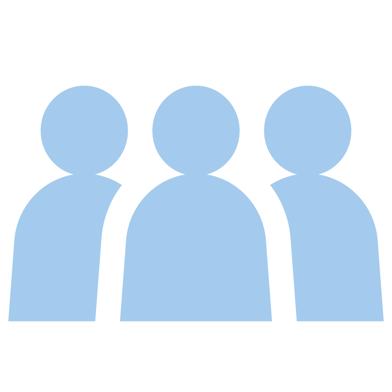 Silhouette of three people standing side by side.