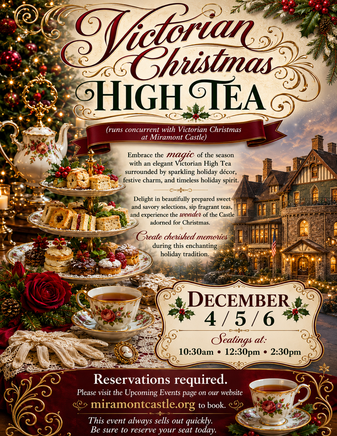 Miramont Castle Victorian Christmas High Tea