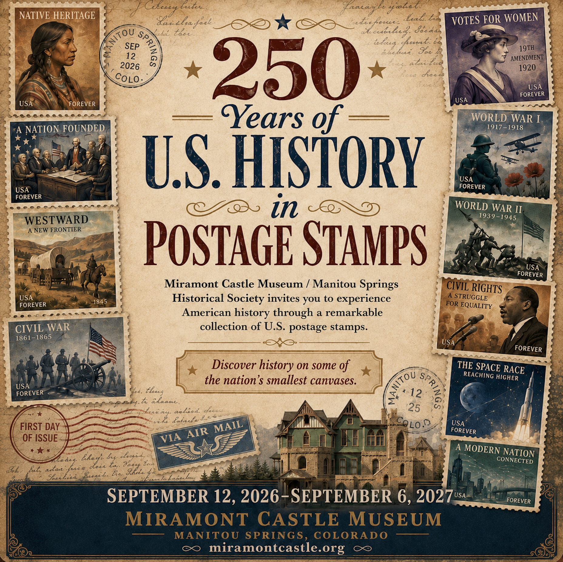 250 Years of US History in Postage Stamps Exhibit