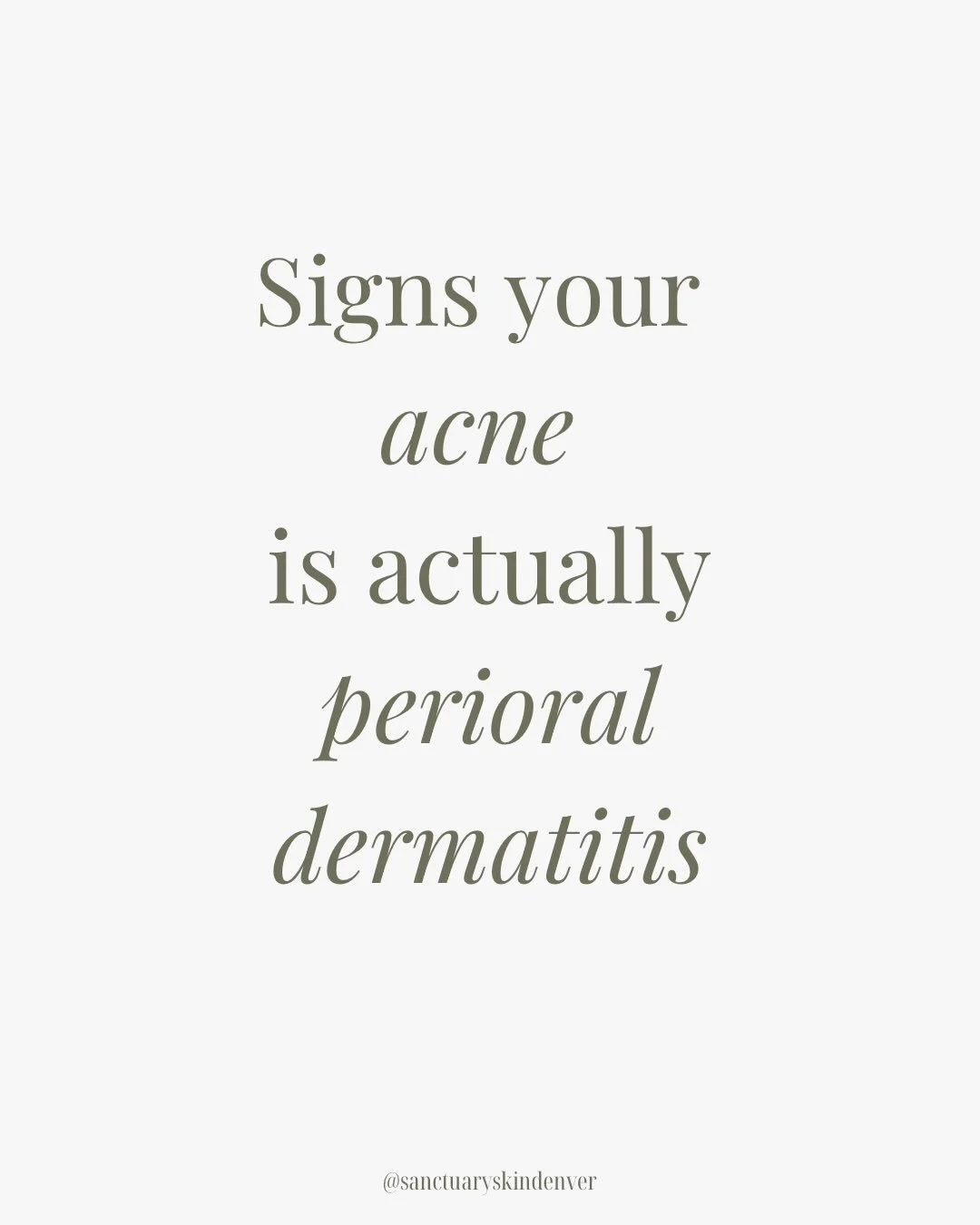 Many clients come in thinking they have stubborn acne when it&rsquo;s actually perioral dermatitis 

And the treatment approach is completely different 

If this sounds familiar, you don&rsquo;t need stronger acne products, you need the right strateg