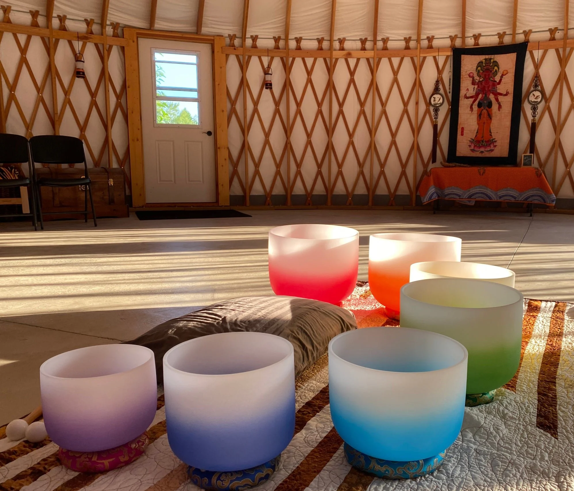 Sound Bowl Healing Sessions in the Yurt
