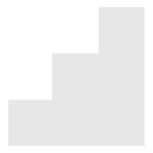 Black and white geometric abstract shape with steps or staircase pattern.