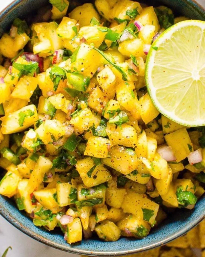 I have been making some pretty great salads lately, and this one has been super fun and easy!! Pineapple, cucumber,fresh basil, onion.. and of course for me I love spice! So some jalape&ntilde;os just add that pop! So many recipes online.. I just kin