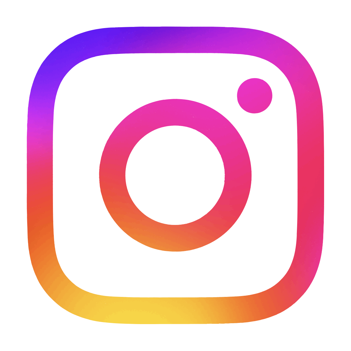 Instagram logo with a multicolor gradient of purple, pink, orange, and yellow.