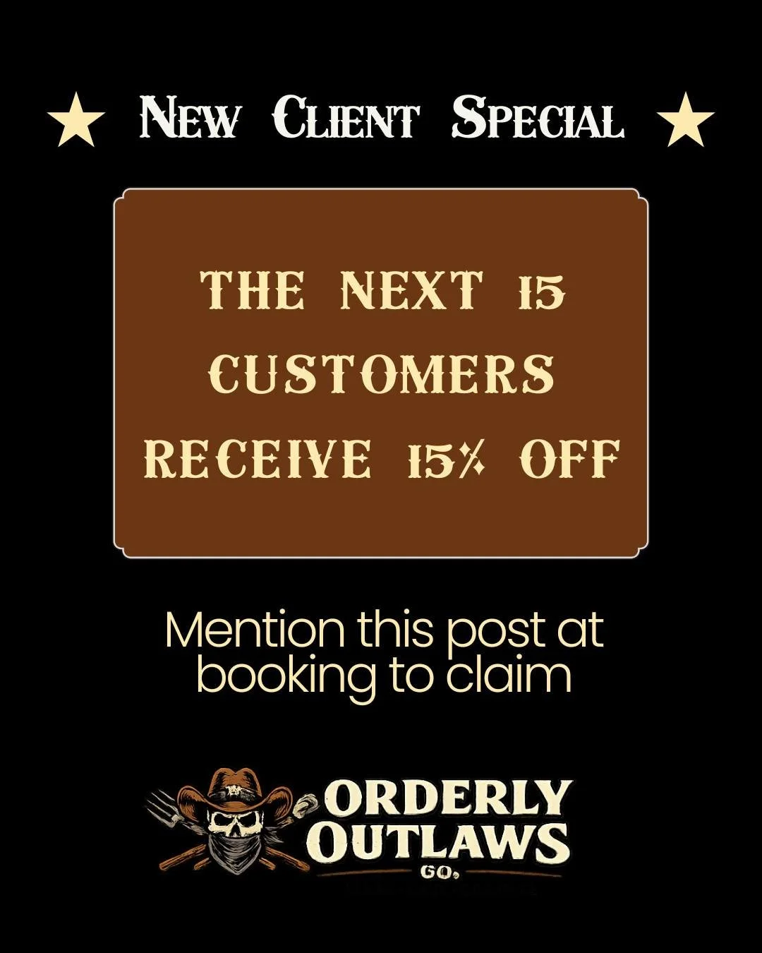 🤠 NEW CLIENT SPECIAL 🤠

The next 15 customers receive 15% off their garage cleanout.

If you&rsquo;ve been thinking about it, this is your sign.

✔ Professional cleanout
✔ Organized storage solutions
✔ No stress
✔ No judgment

Mention this post whe