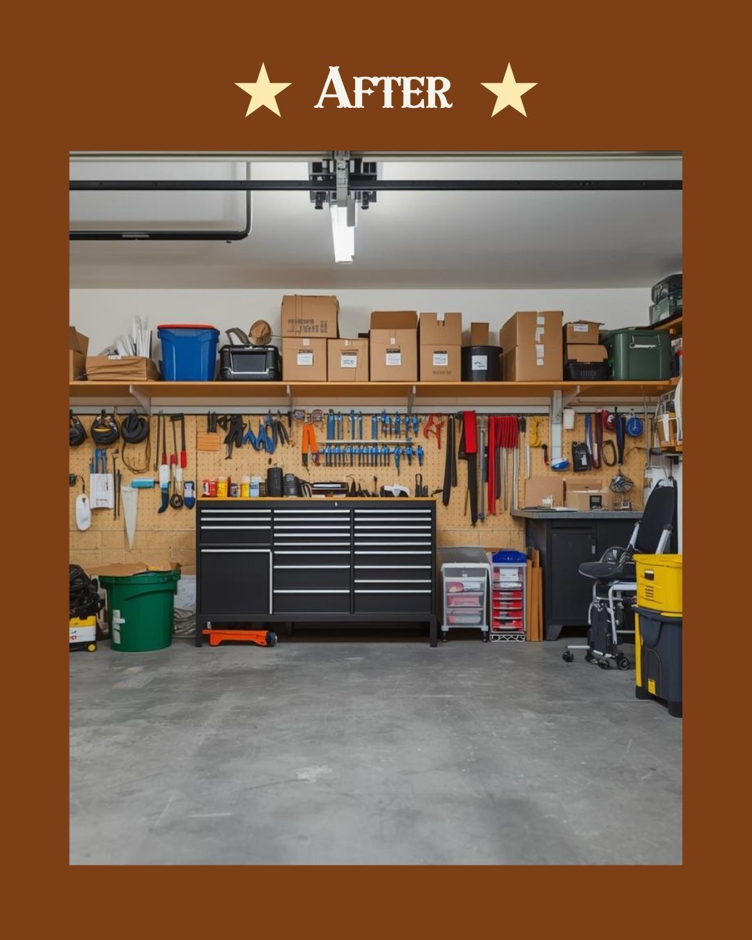 From chaos to clean 🤠

Swipe to see the before. 

Imagine walking into your garage and:
✔ Everything has a place
✔ You can actually park again
✔ Tools are organized
✔ Storage makes sense

That&rsquo;s what we do.

If your garage looks like the &ldqu