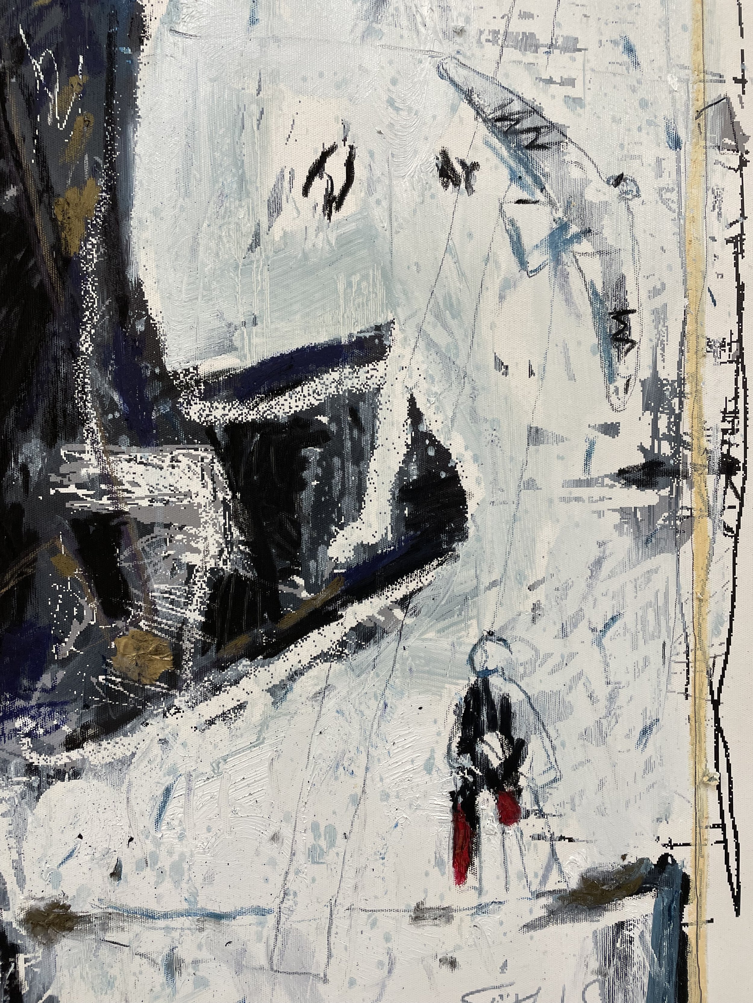 The heel of the boot (detail) -- Oil & mixed on canvas paper -- 85*45