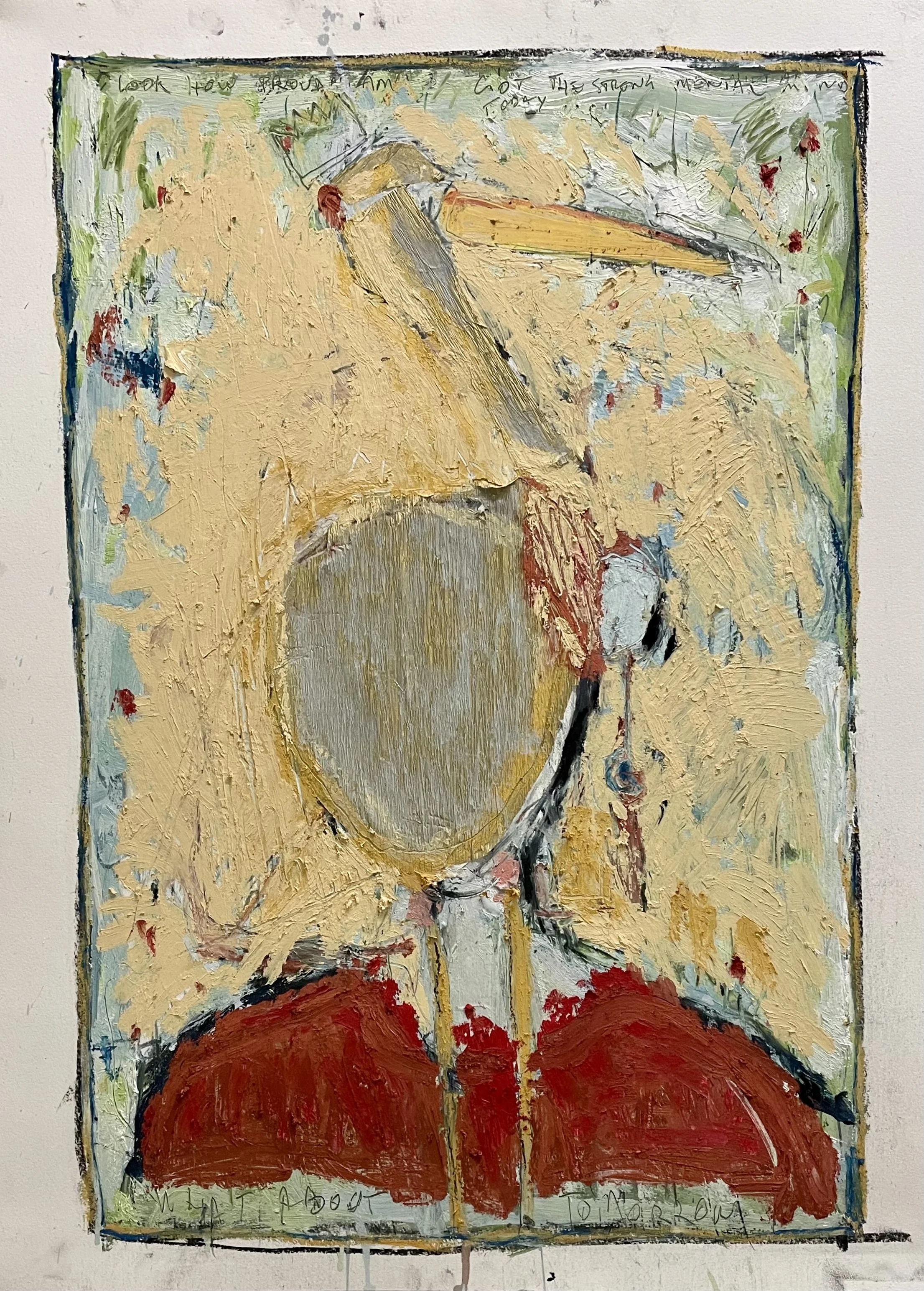 Got a strong mind today -- Oil & mixed on canvas paper -- 60*40