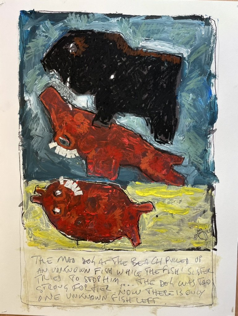 The mad dog (series 1) -- Oil & mixed on paper print -- 70*45