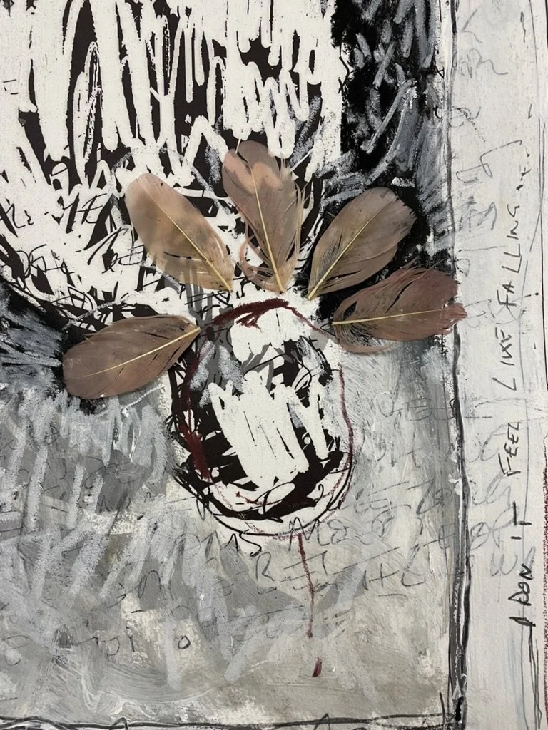 I don't feel like falling - series 1 (detail) -- Oil & mixed on paper -- 70*45