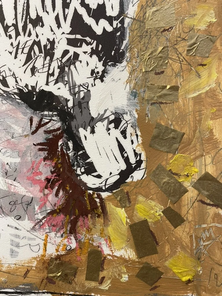 I don't feel like falling - series 1 (detail) -- Oil & mixed on paper -- 70*45