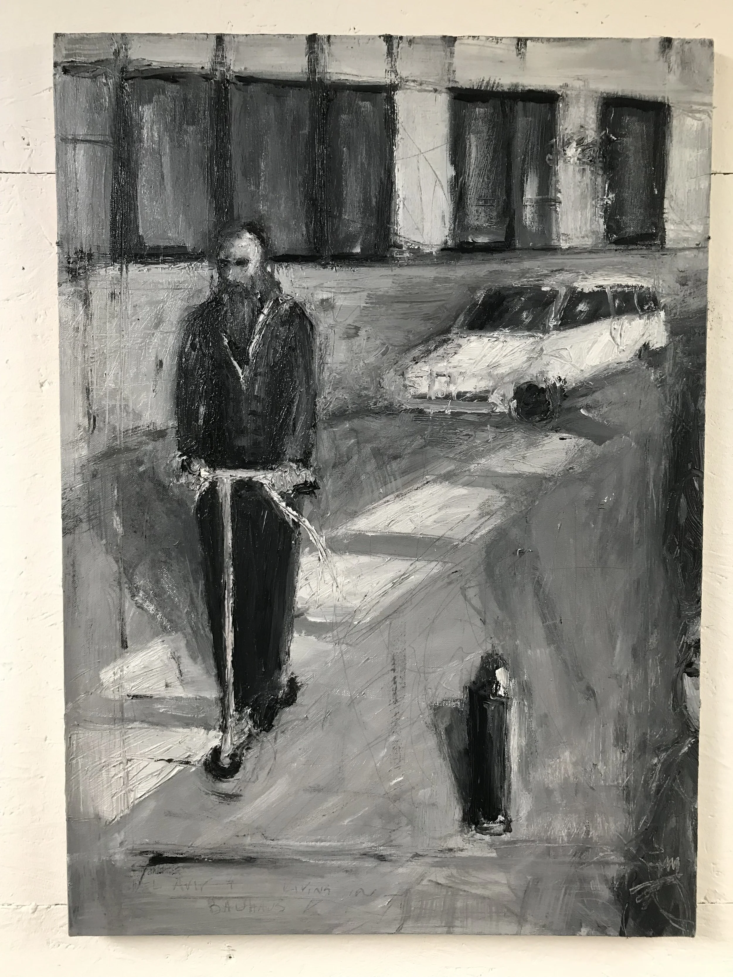 Living in Bauhaus - oil sketch on canvas 50*30