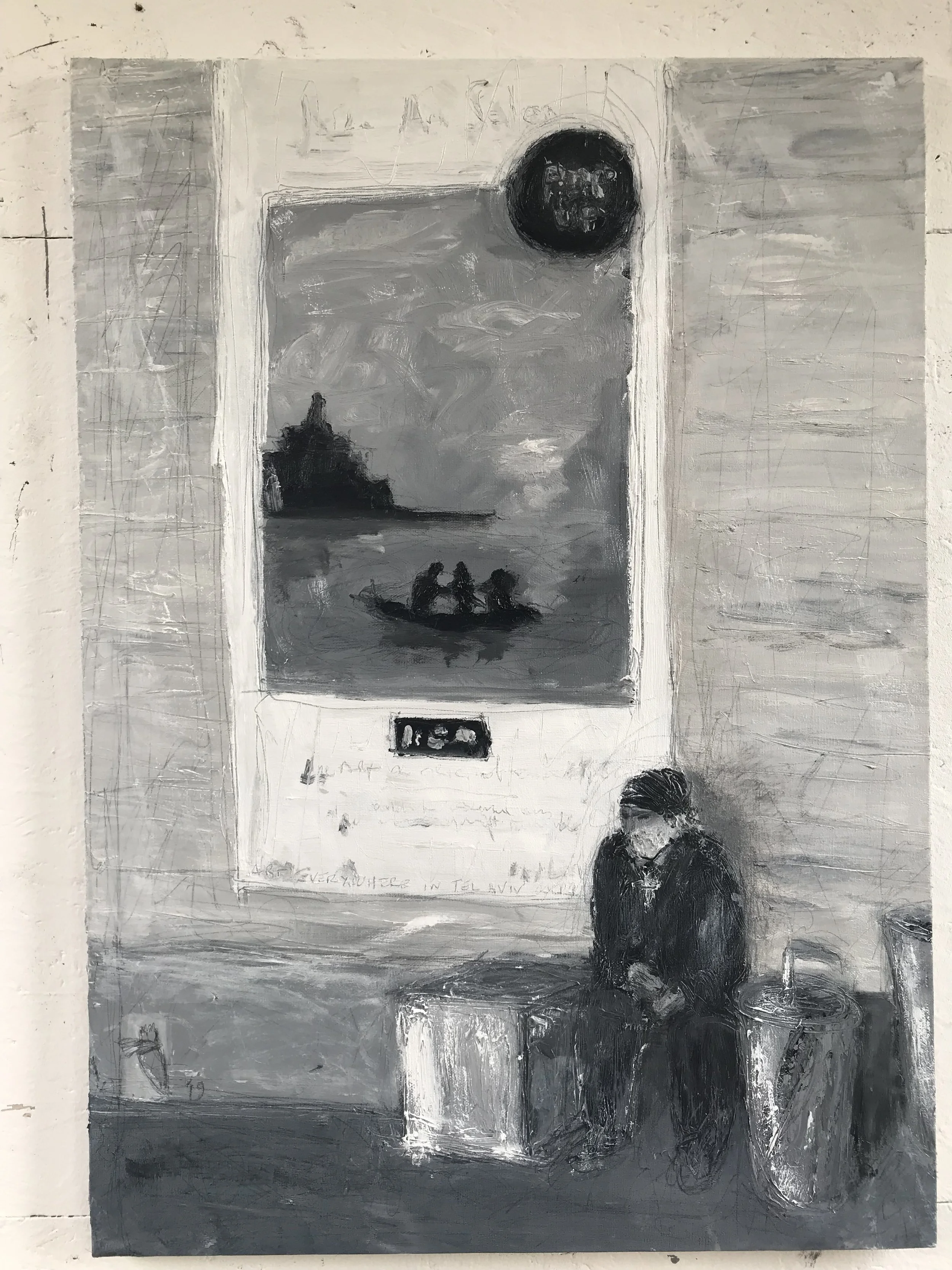 Old harbor watch - oil sketch on canvas 50*40