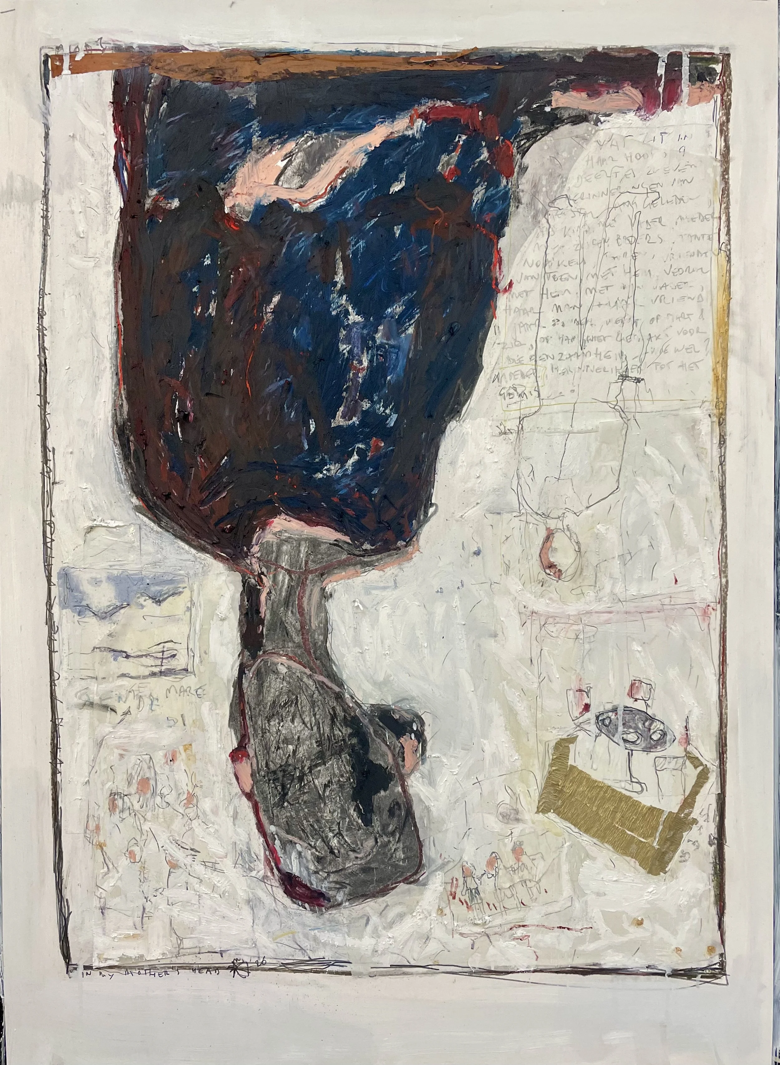 In her head -- oil & mixed on paper -- 70*50