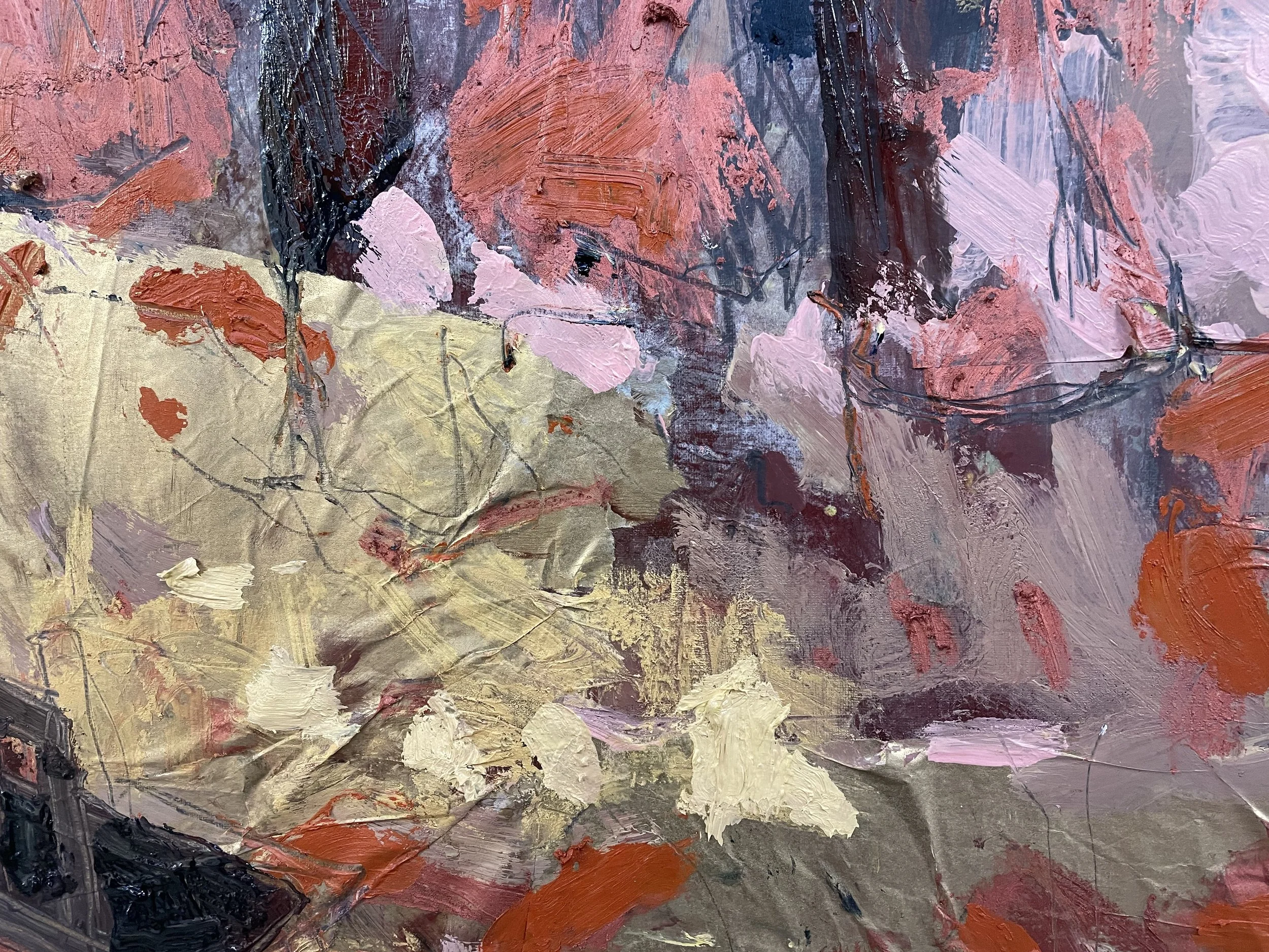 The bench..(detail). oil & mixed on canvas paper -- 80*80