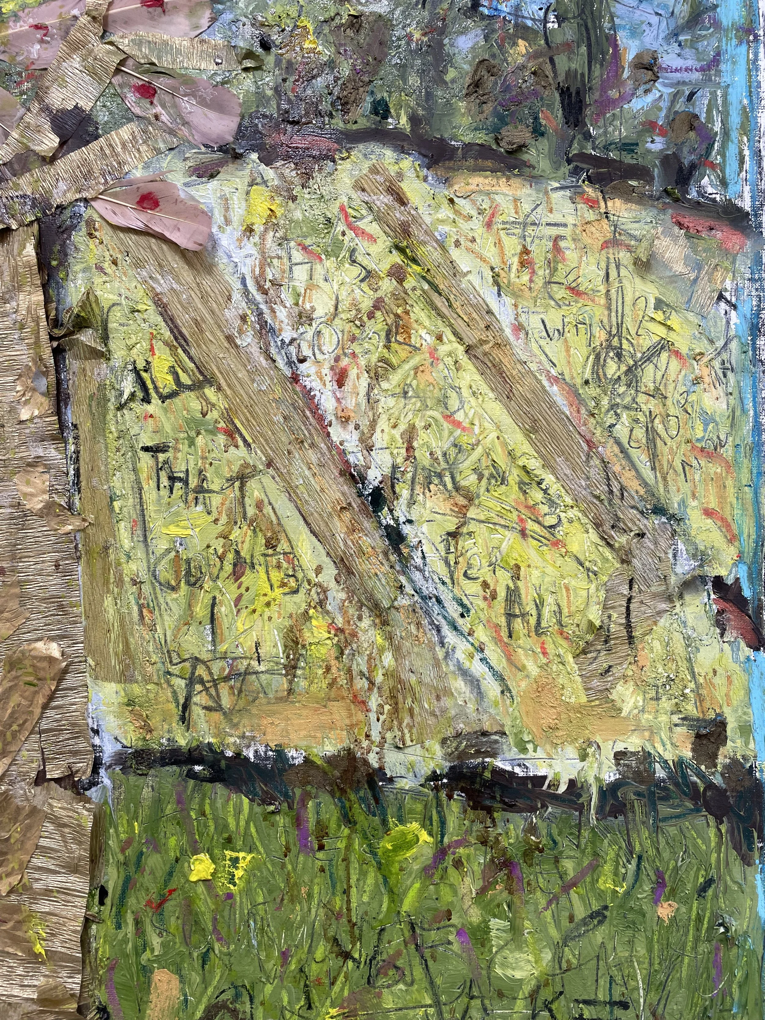 Easter tree, some with wishes you can't see  (detail) - oil & mixed on paper - 90*60
