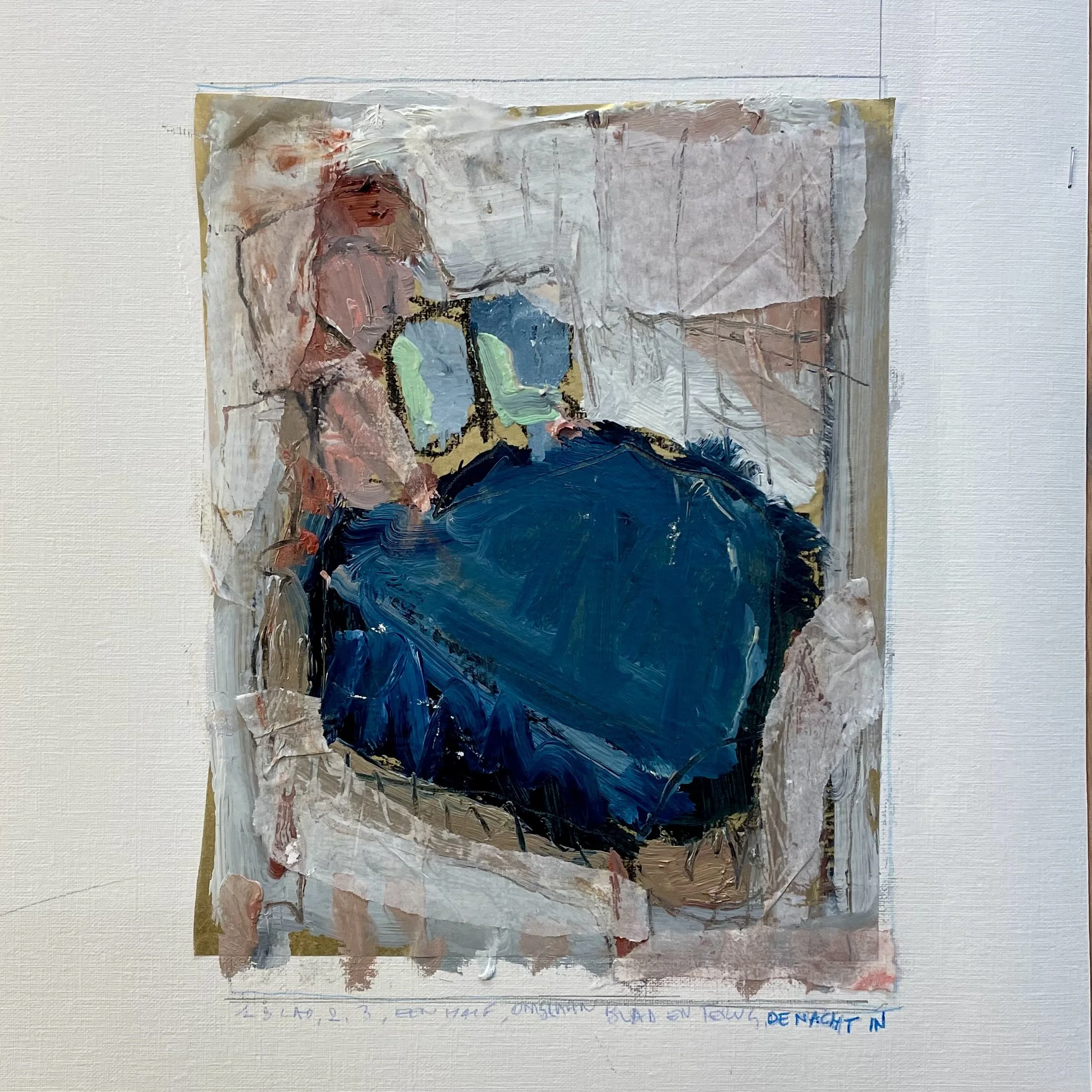 What a beautiful ordinary day (stage 9) - Oil & mixed on canvas paper -- 20*15