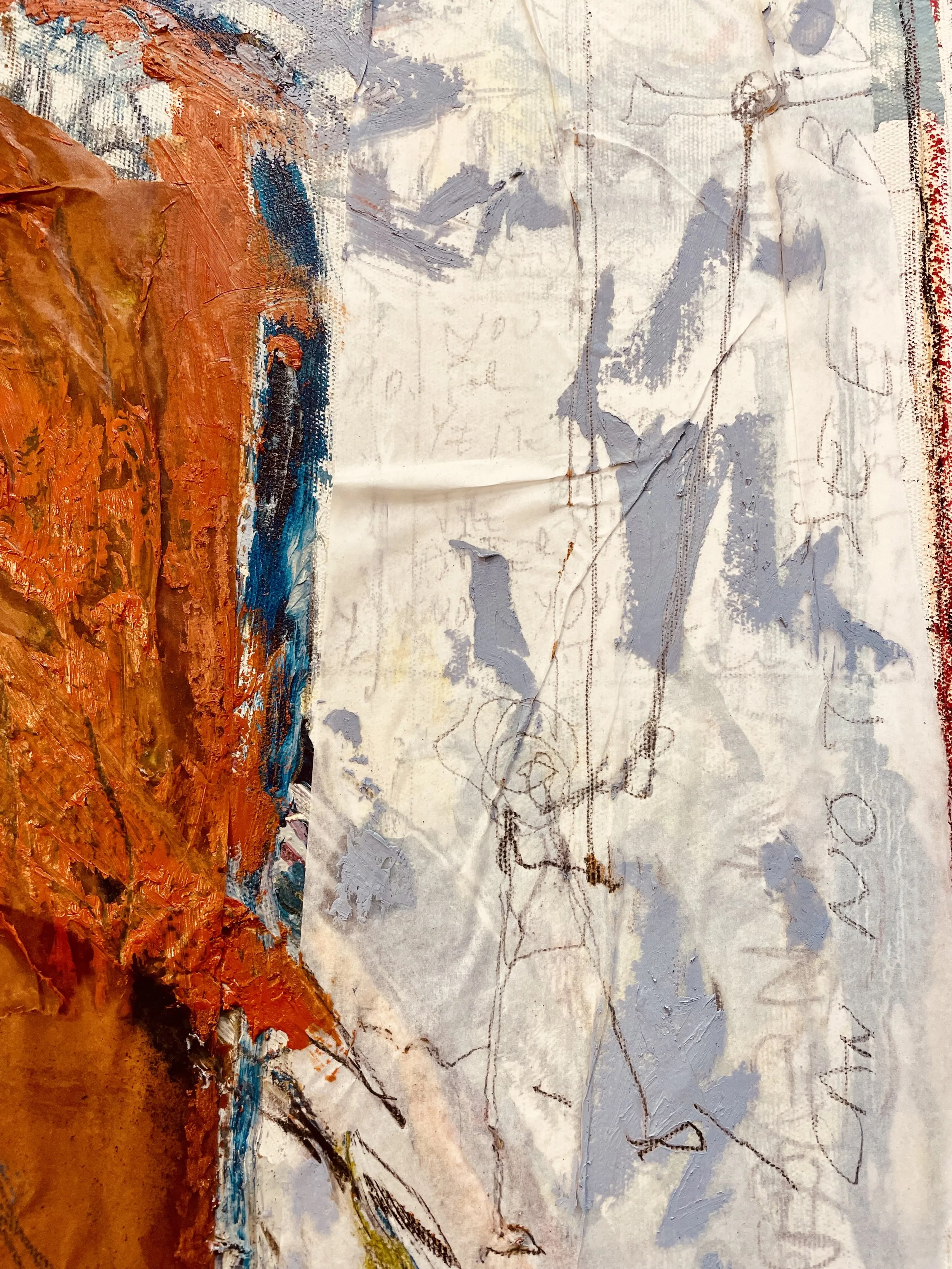 The guardian (detail) -- oil & mixed on canvas -- 100*60