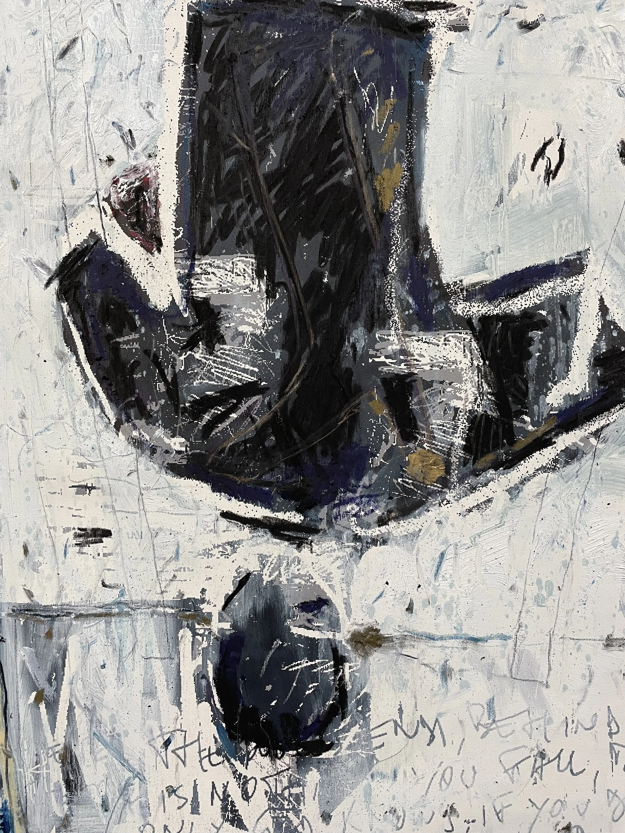 The heel of the boot (detail) -- Oil & mixed on canvas paper -- 85*45