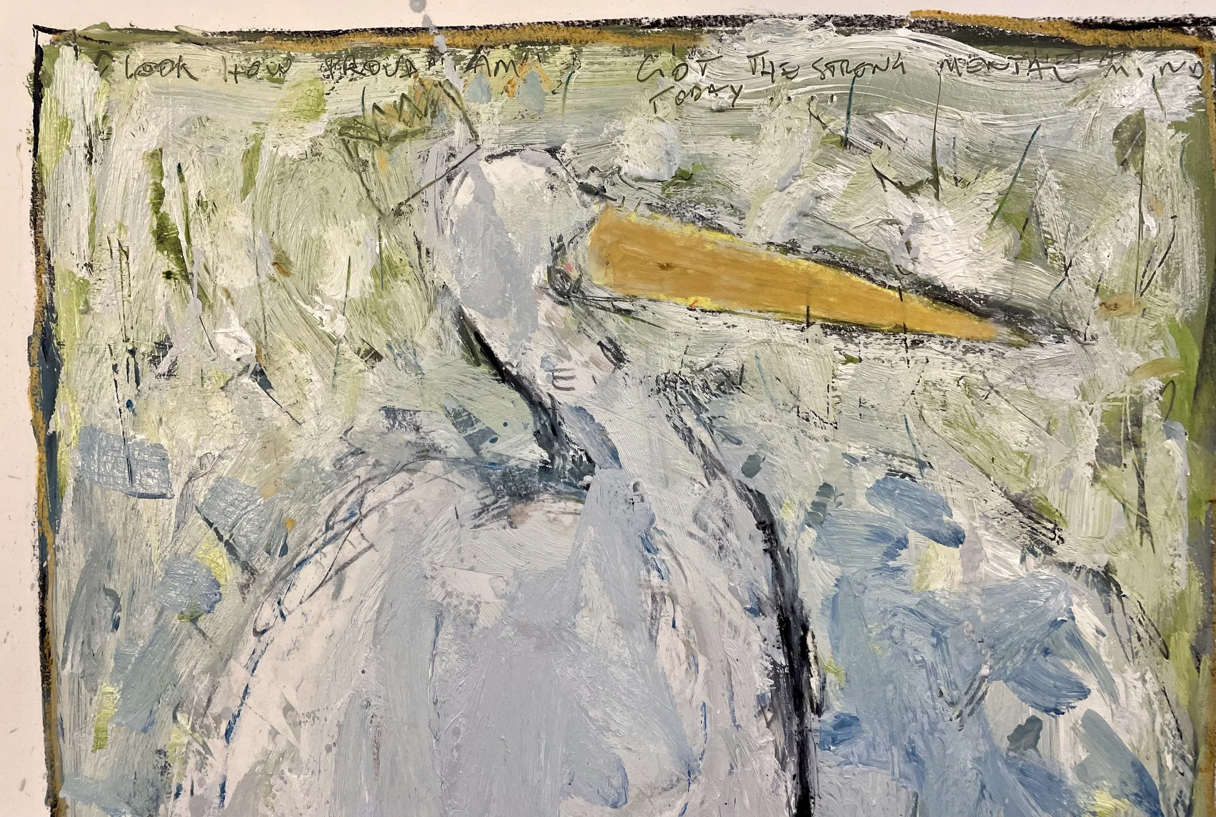 Got a strong mind today (detail) -- Oil & mixed on canvas paper -- 60*40