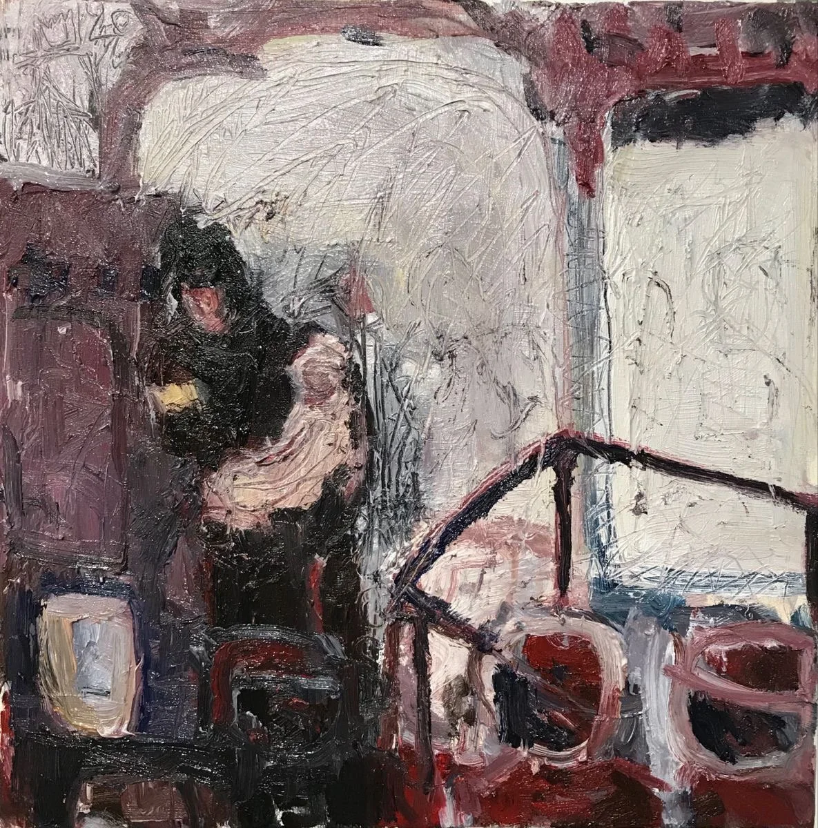 Early market visit -- oil on canvas -- 50*50