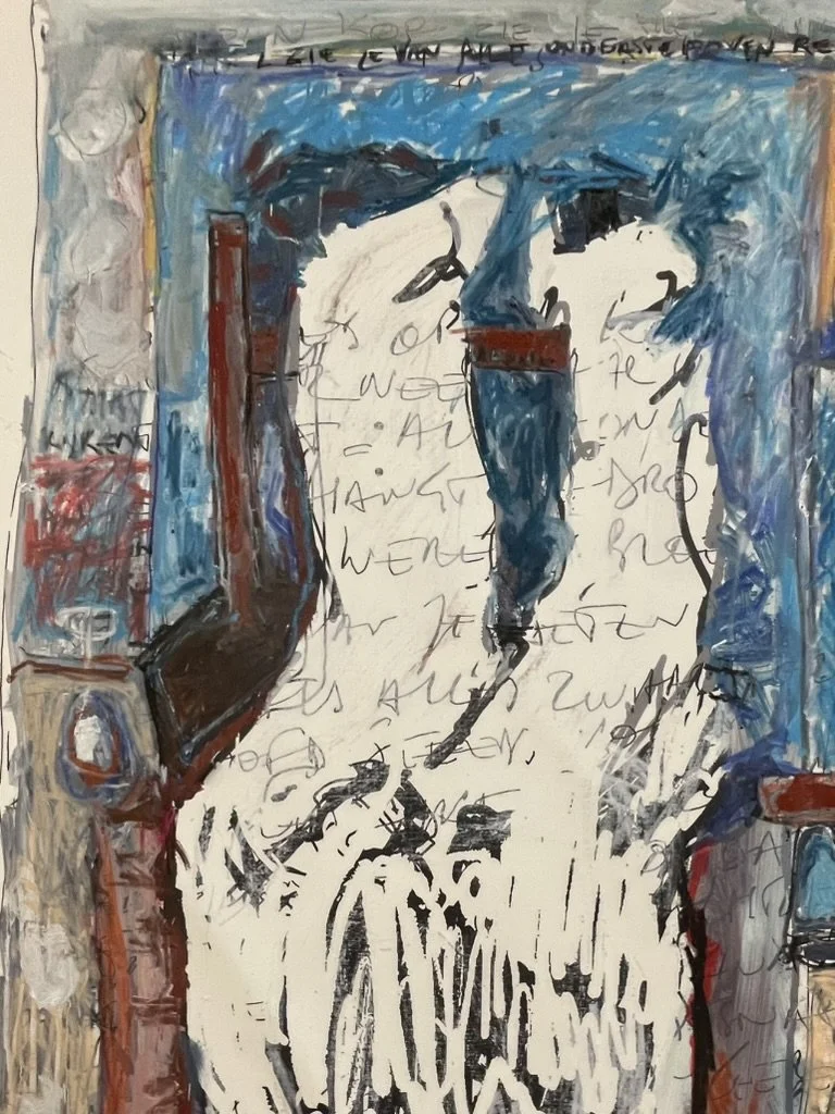 I don't feel like falling (detail) -- Oil & mixed on canvas print -- 180*90