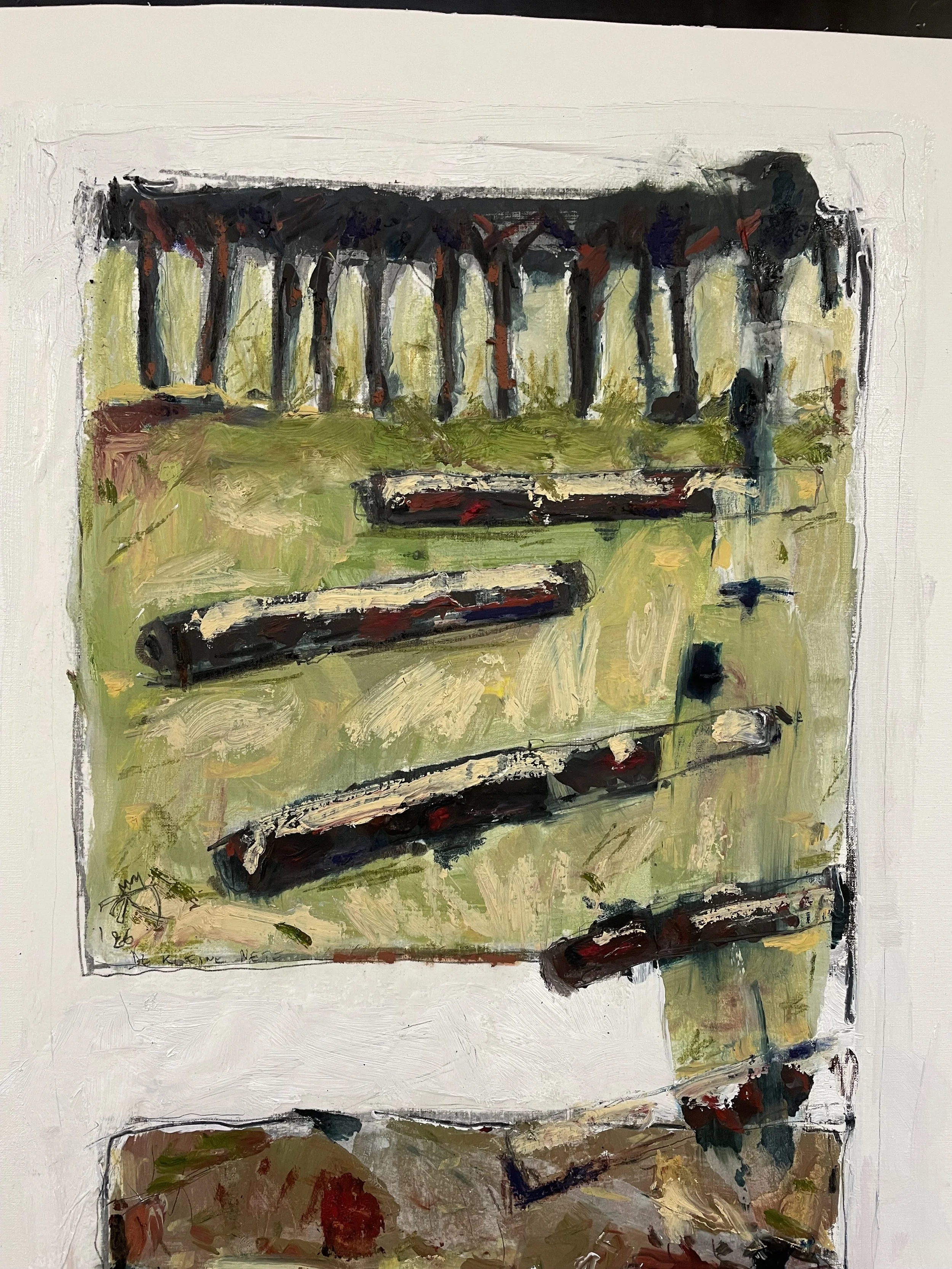 De kleine nete (detail) - 1 Oil & mixed on canvas paper -- 80*40
