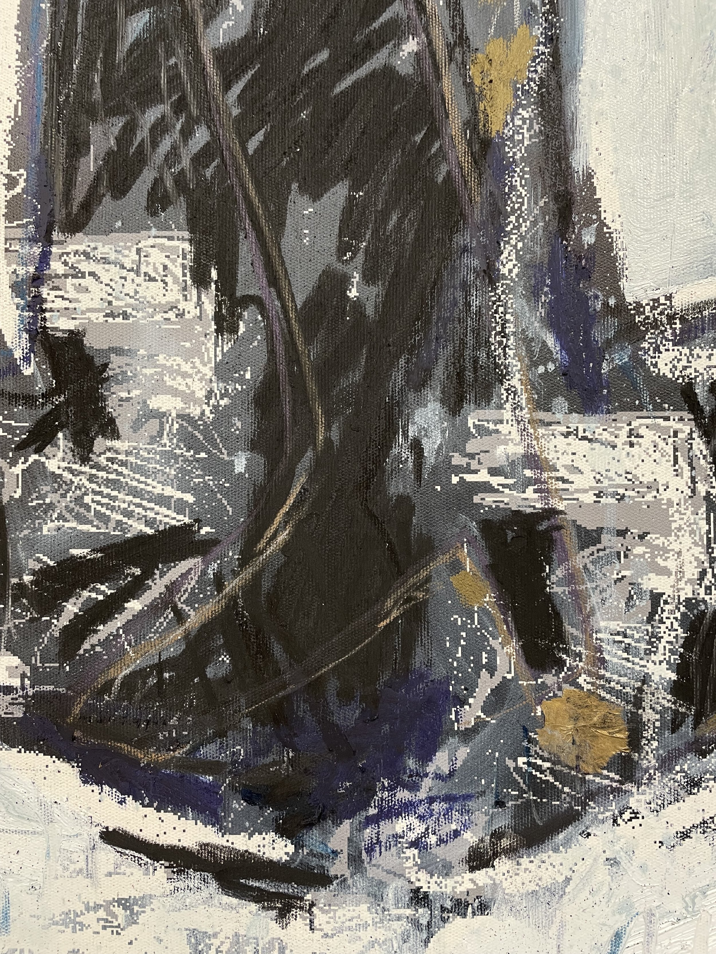 The heel of the boot (detail) -- Oil & mixed on canvas paper -- 85*45