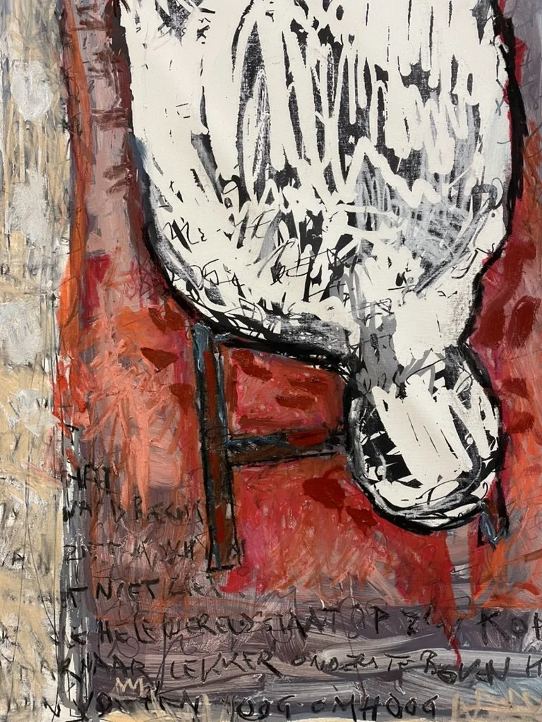 I don't feel like falling (detail) -- Oil & mixed on canvas print -- 180*90