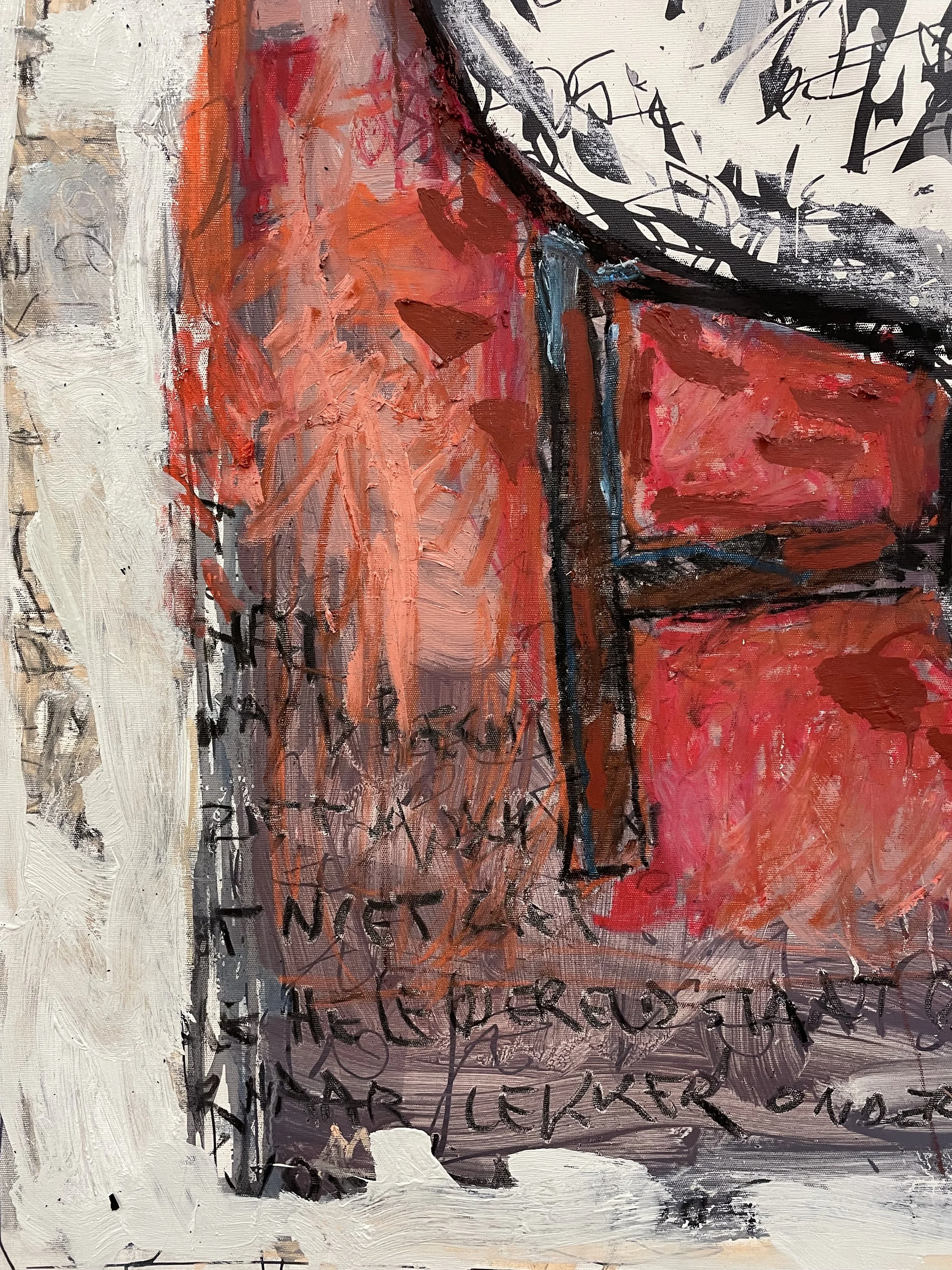 I don't feel like falling (detail) -- Oil & mixed on canvas print -- 180*90