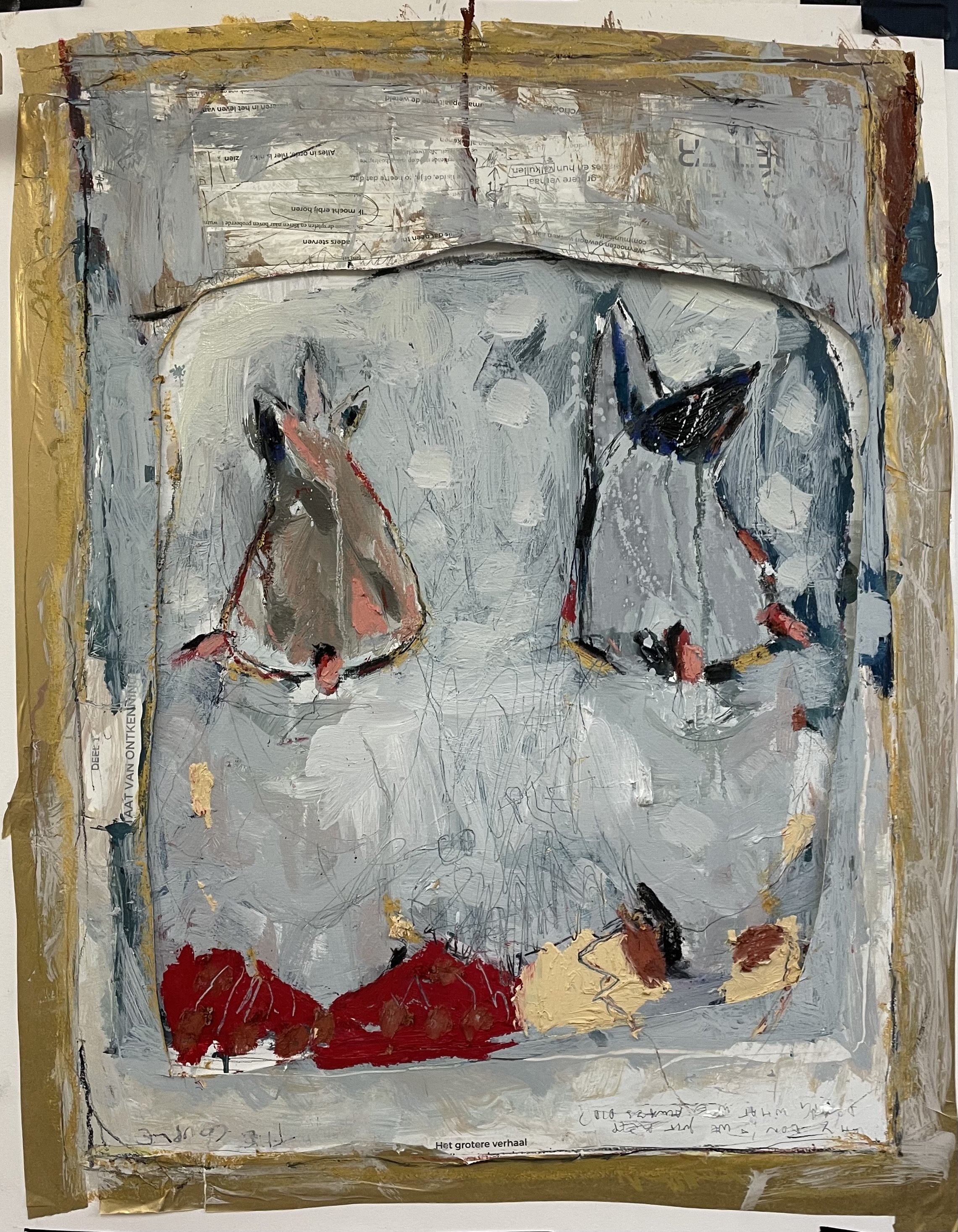 The couple -- Oil & mixed on canvas paper -- 60*45