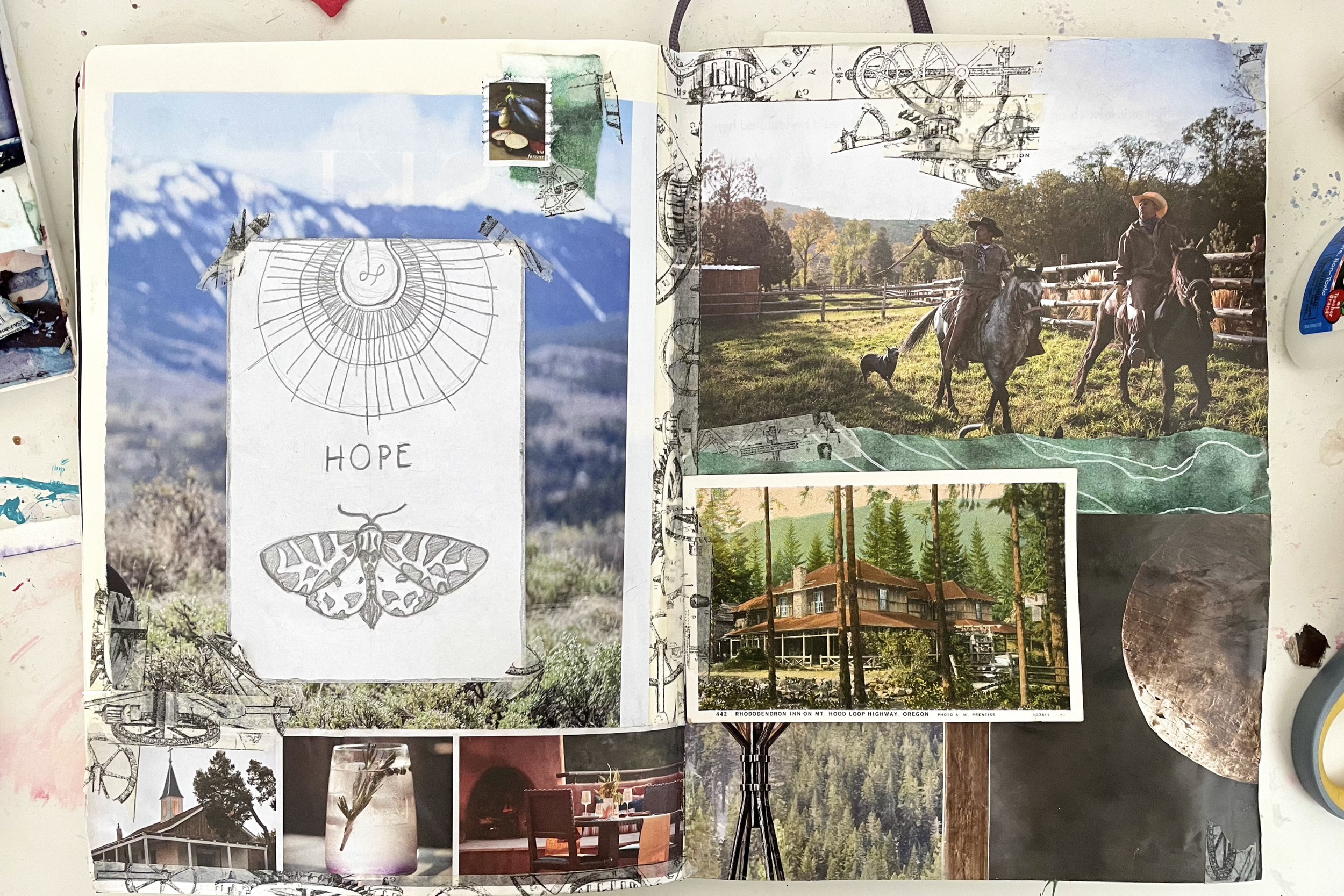 Visual journal spread of the desert southwest