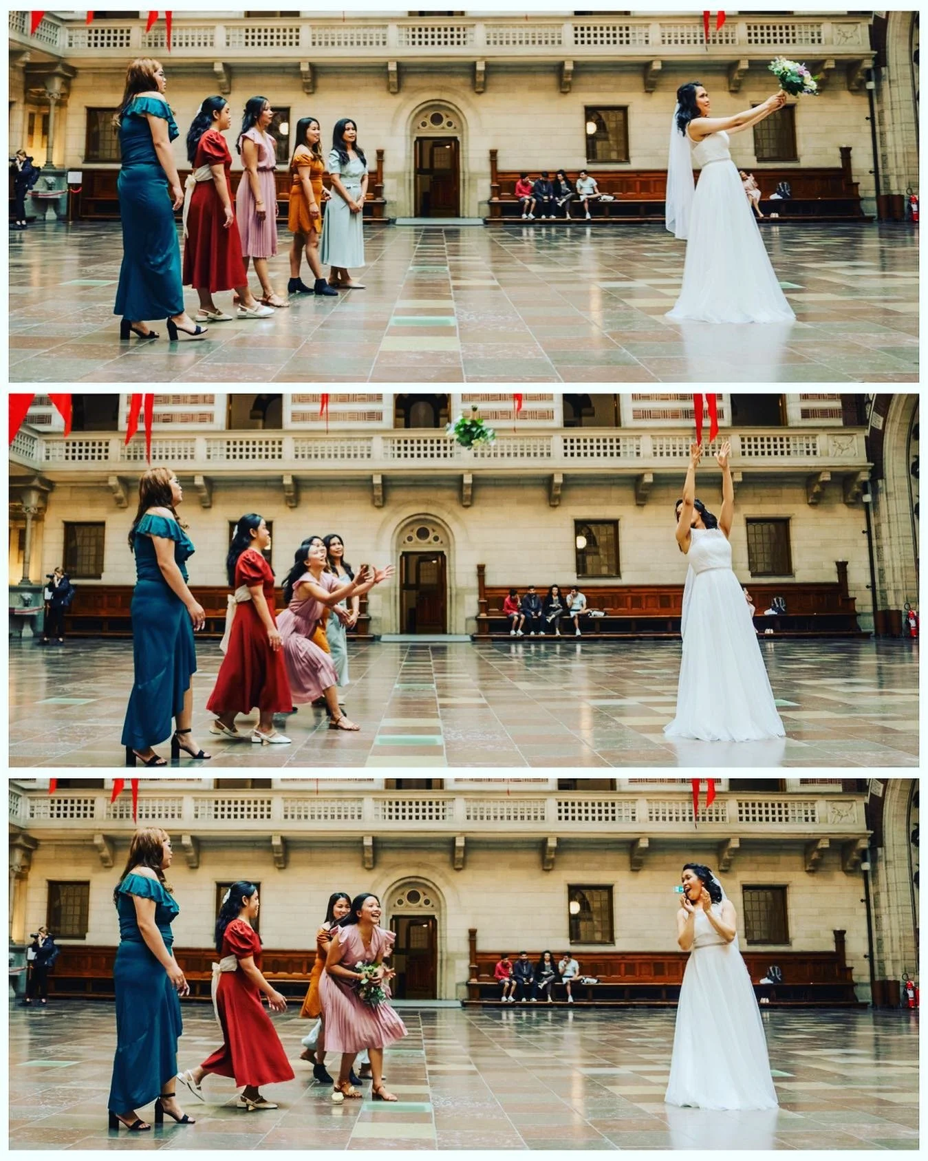 Patrizia&rsquo;s Bouquet Toss inside of Copenhagen City Hall. 💐🇩🇰

#bryllupsfotograf #bryllupsdag #bryllupsinspirasjon #bryllupsfotografk&oslash;benhavn #bryllupsfotografaarhus #bryllupsfotografodense #dittbryllup #bryllupskjole #voguescandinavia 