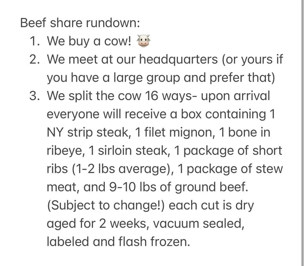 North Jersey Beefshare rundown if you are new here !!! In addition to the monthly grass fed/finished beef share (above) we always have bulk ground beef ready for pickup or delivery.