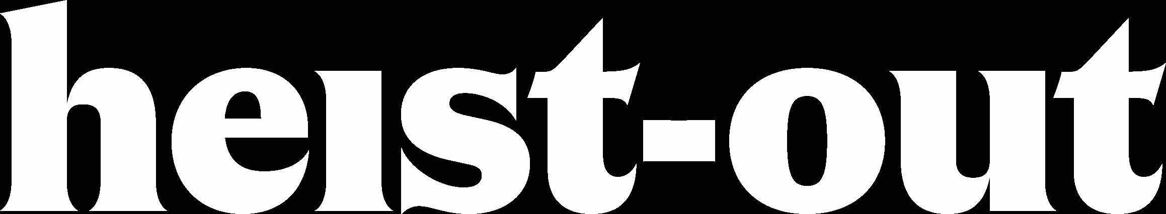 Logo avec le texte 'help-stout' en blanc sur un fond noir