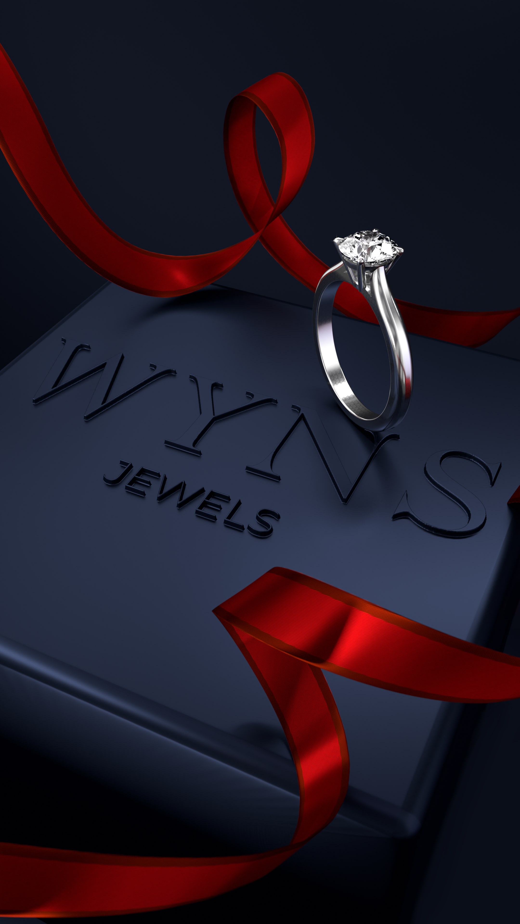 View of a diamond engagement ring of WYNS Jewels