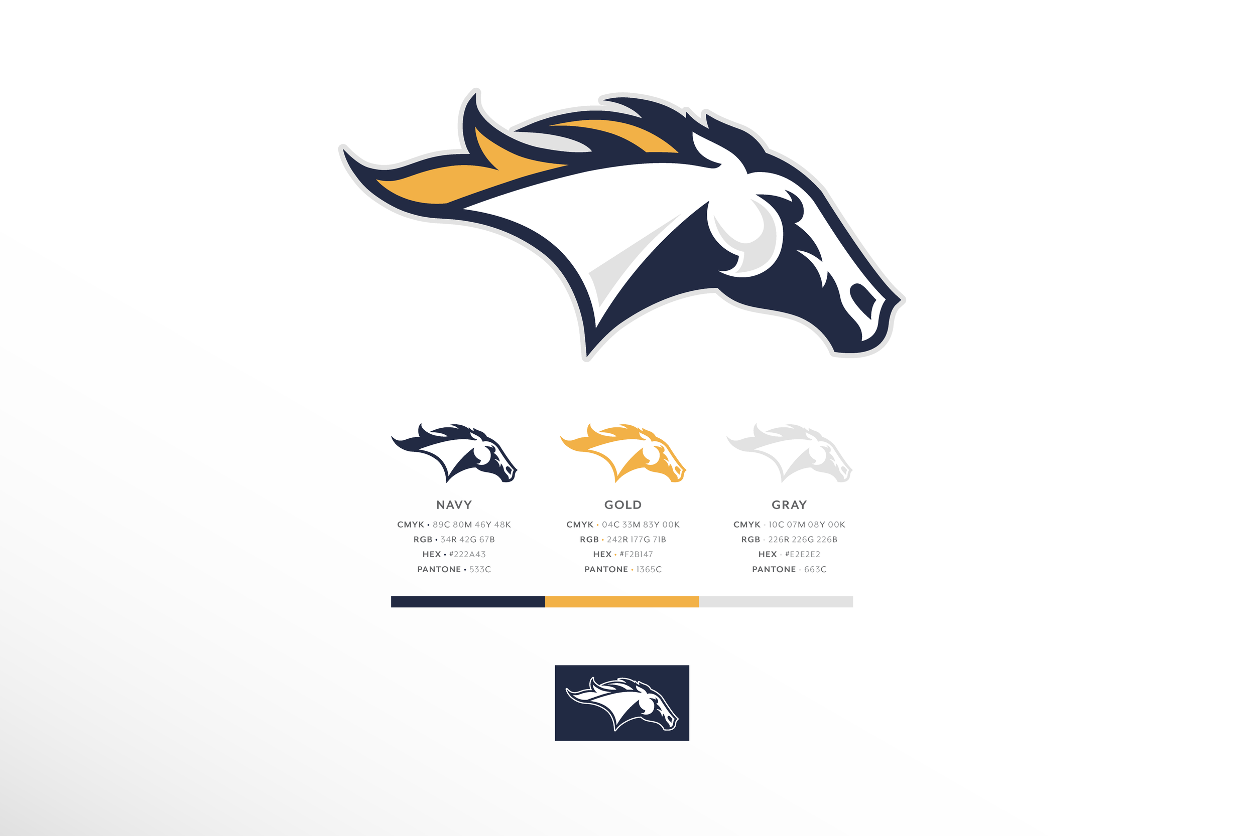 Sheridan Mavericks Lacrosse branding elements including color palette and one-color logo versions.