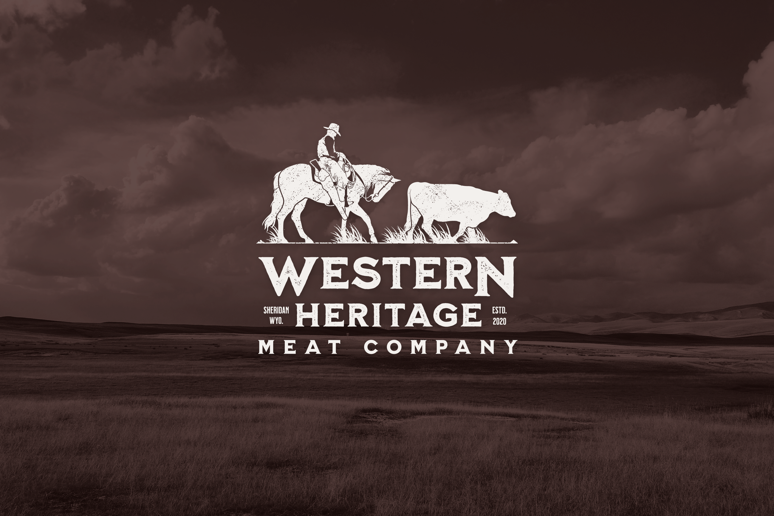 Western Heritage Meat Company main logo on colorized background.