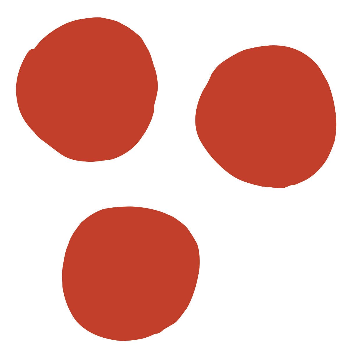 Three red circles on a black background, graphic for RC Speech & Language Pathology.