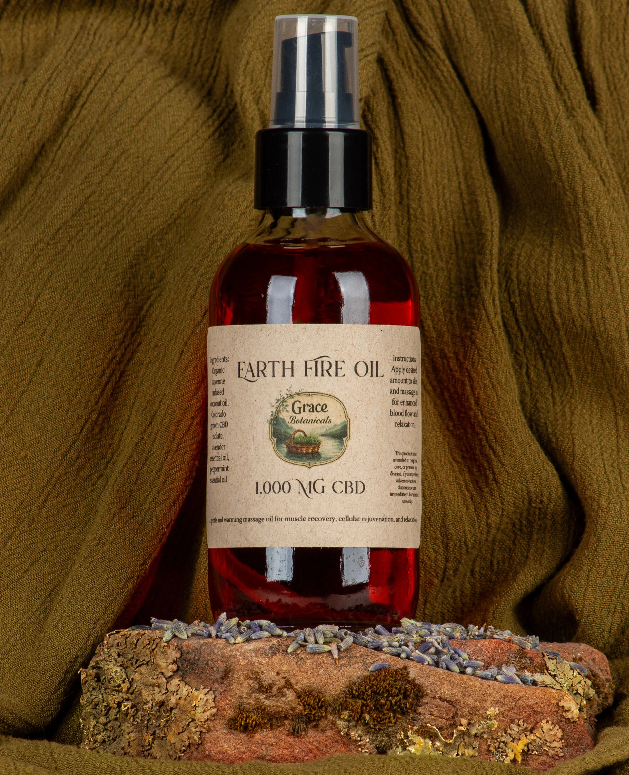 Earth Fire CBD Massage Oil 4oz