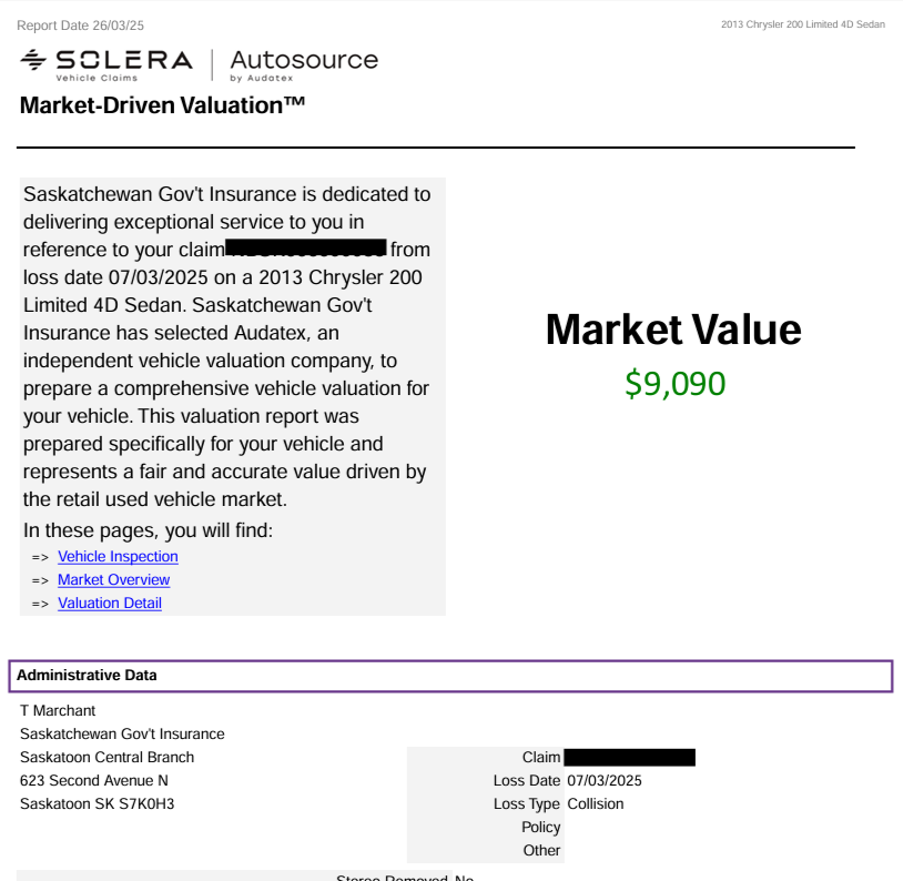 Saskatchewan vehicle insurance report issues by SGI