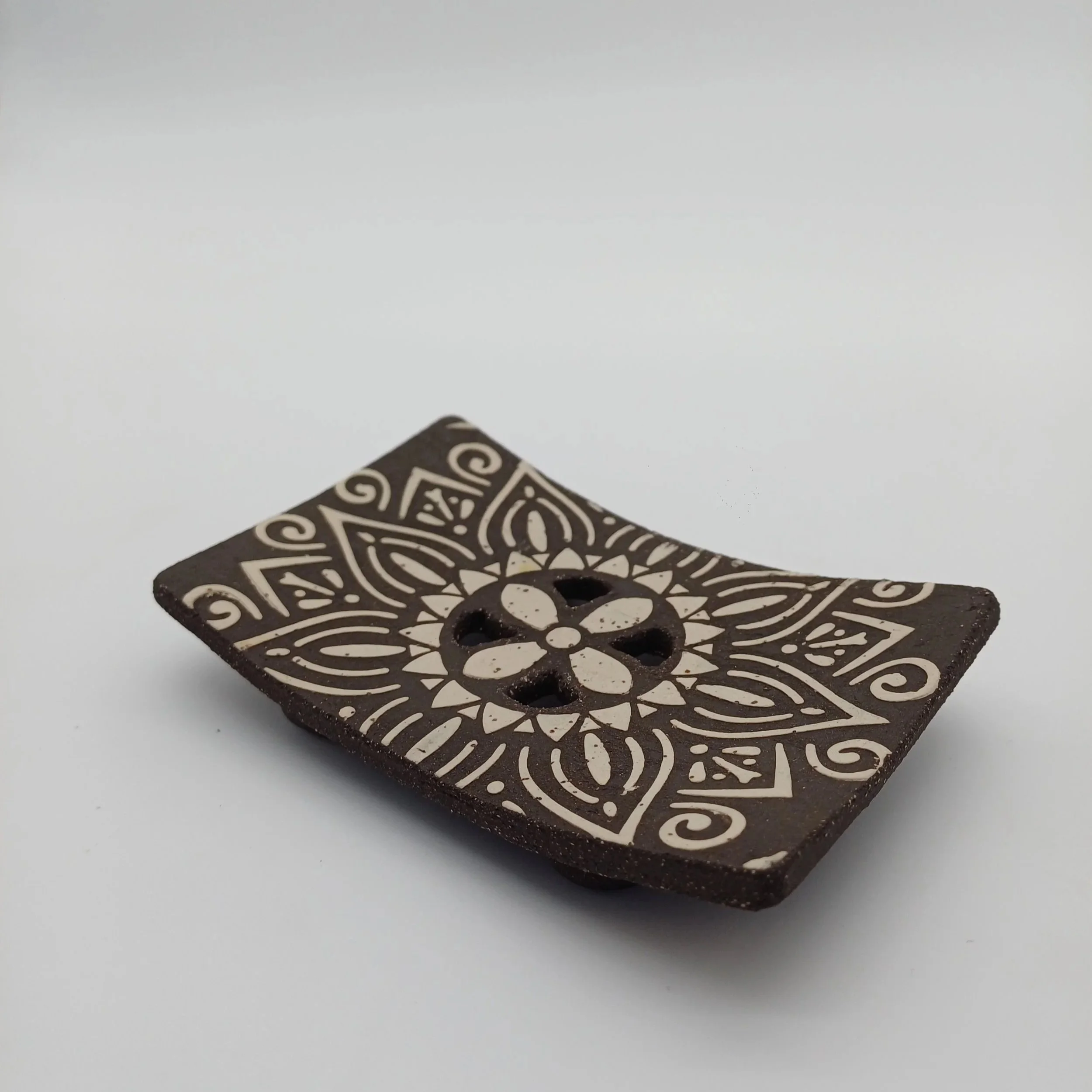 Jabonera Artesanal de Cerámica Decorativa