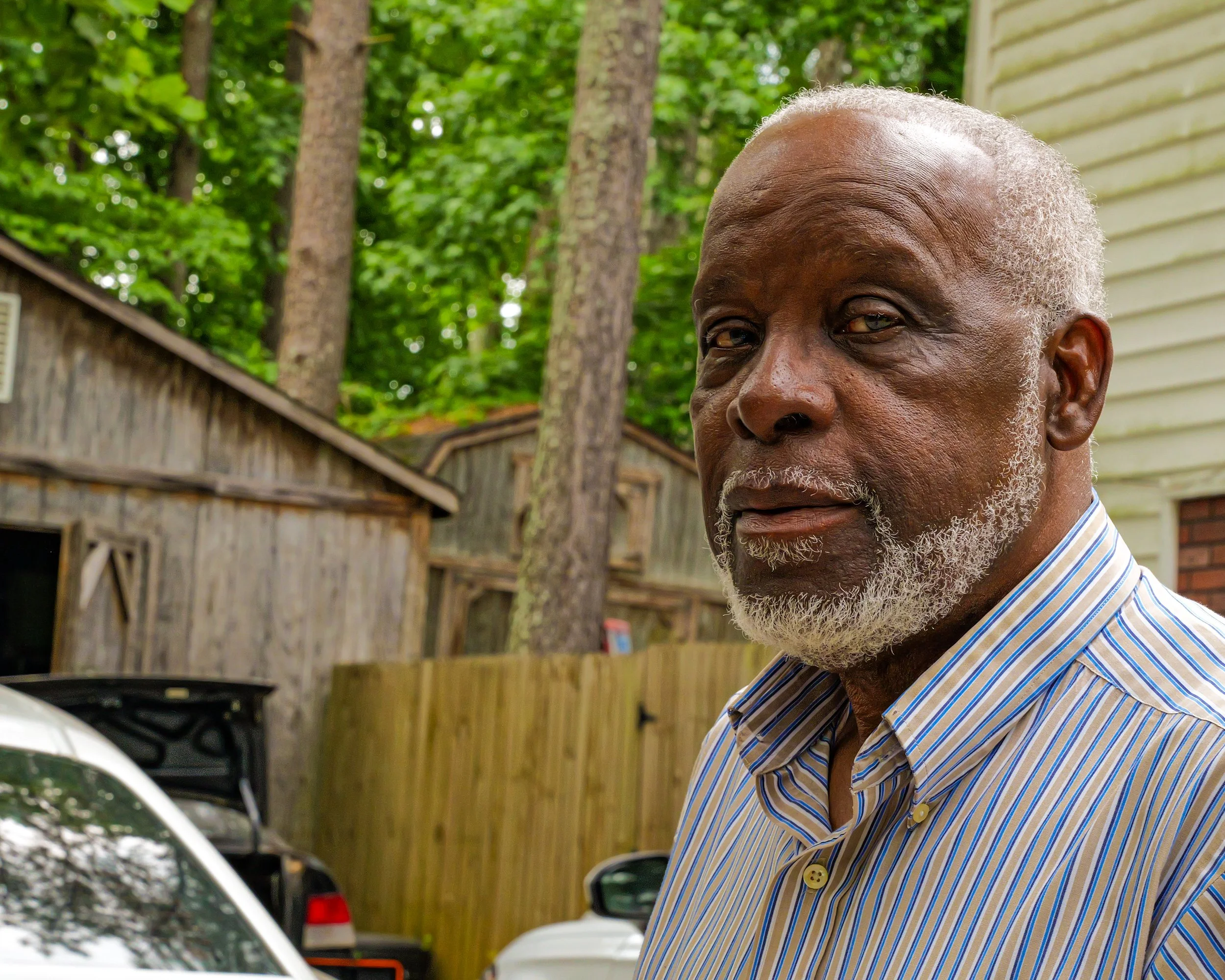 Title: "He Had a Look in His Eyes: Elder Emmitt Robinson Jr." (2025) Medium: Photography  Dimension: 20X16 Photographer: Mario DeBlak Robinson Camera: Panasonic Lumix S5ii