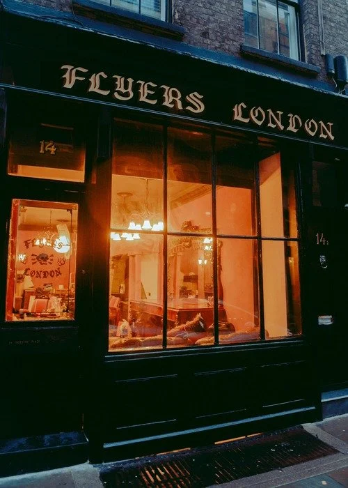 The front of flyers london, barbers in soho