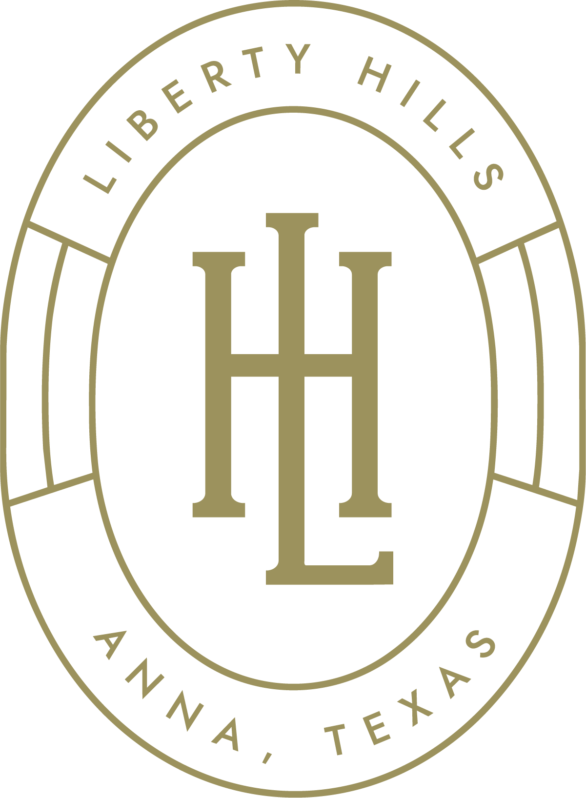 Liberty Hills logo — HL monogram, Anna, Texas