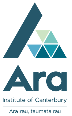 Logo of the Arc Institute of Canterbury featuring an abstract geometric design and the words 'Arc Institute of Canterbury' with the tagline 'Are you, taumatata tou'.