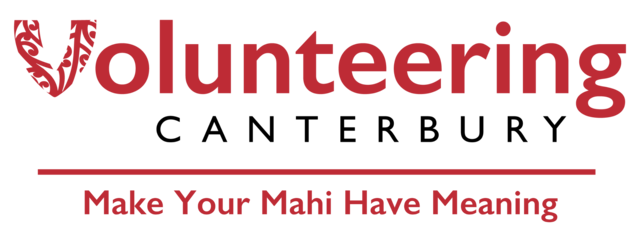 Logo for Volunteer, with the V formed by flowers, and the slogan 'Make Your Mahi Have Meaning' underneath.