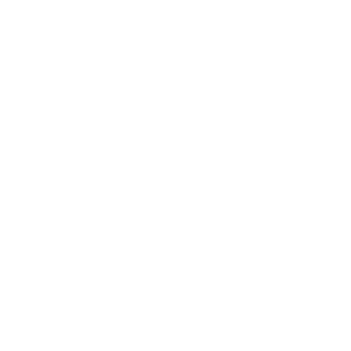 Simple white line drawing of a plant with two leaves and a small circle above them on a black background.