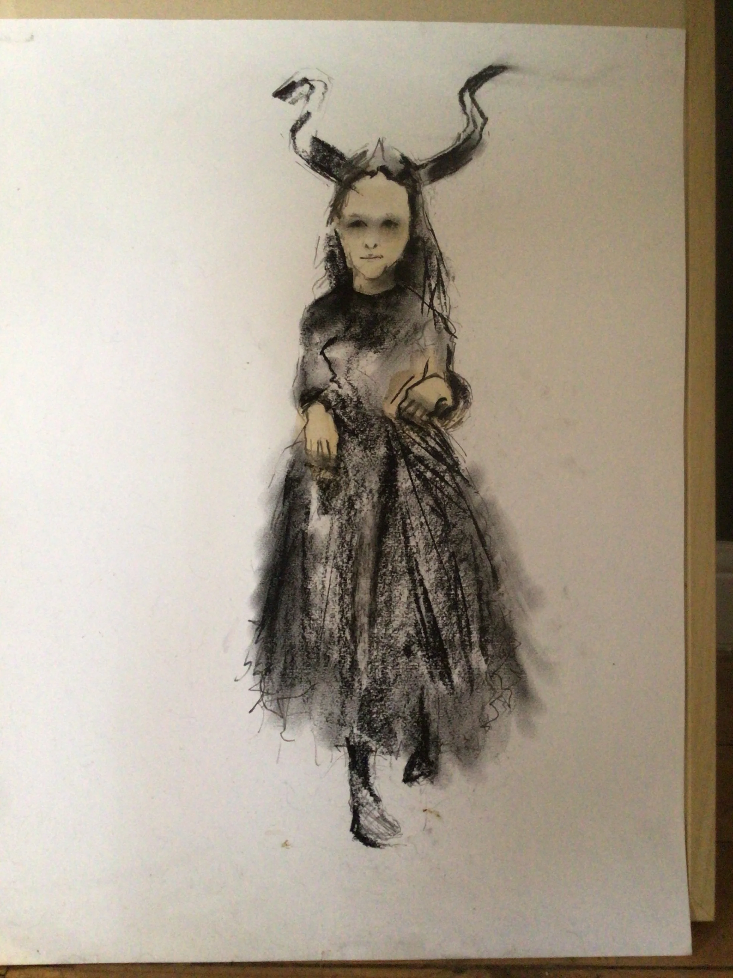 John Read 3 Halloween fancy dress Charcoal on paper..jpeg